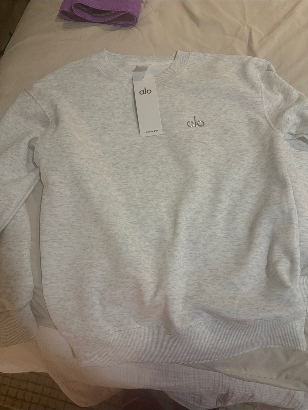 ALO Yoga Light Gray Crewneck Sweatshirt